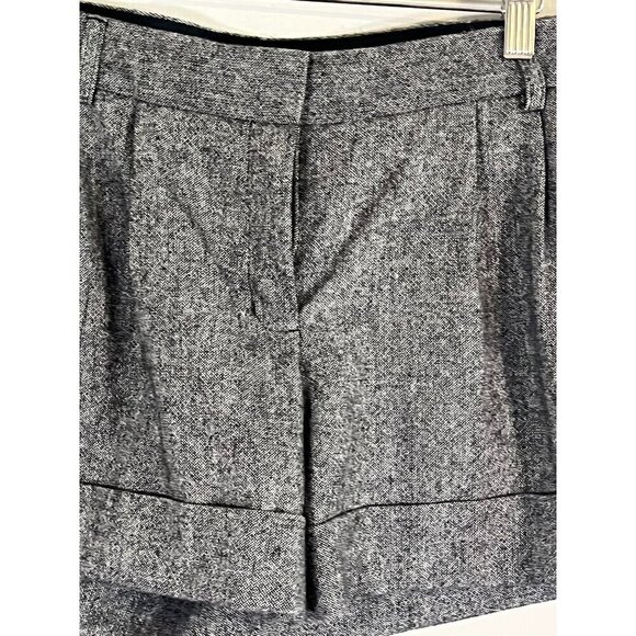 Express Wool Shorts 10 Gray Cuffed Y2K Preppy Academia Leopard Print 80s Classic - Picture 6 of 16